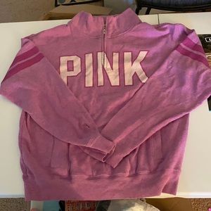 Pink 1/4 zip sweatshirt